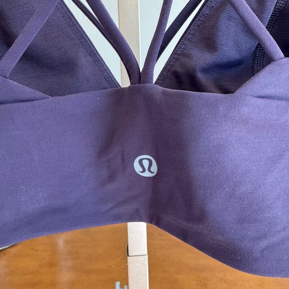 Lululemon Pushing Limits Bra Cyber Purple Size 6 Strappy Longline - Picture 6 of 9